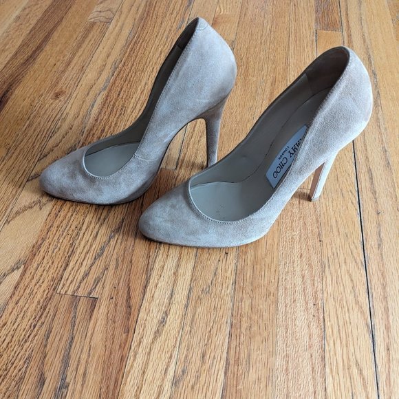 Jimmy Choo nude Bridget suede stilettos - Picture 2 of 9